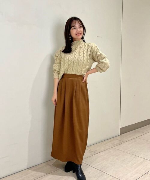 COHINA(コヒナ)の「ジャカードスリータックIラインスカート 【低身長・小柄女性】(スカート・レディース・ブラック/ブラウン・S/XS)」の16枚目の写真