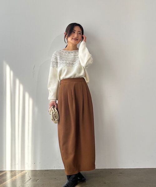 COHINA(コヒナ)の「ジャカードスリータックIラインスカート 【低身長・小柄女性】(スカート・レディース・ブラック/ブラウン・S/XS)」の17枚目の写真