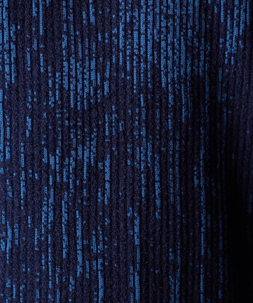 NICOLE CLUB FOR MEN（ニコルクラブフォーメン）の「バーク風ジャカード Vネックプルオーバーニット（ニット/セーター・メンズ・ネイビー系/ブラック系/ホワイト系2/ホワイト系1・X-LARGE/LARGE/MEDIUM）」の16枚目の写真
