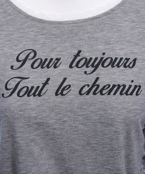 clear（クリア）の「レース付きサイドシャーリングロゴロンT［韓国ファッション カジュアル］≪AW新作≫（Tシャツ/カットソー・レディース・グレー/オフホワイト/ブラック・F）」の20枚目の写真