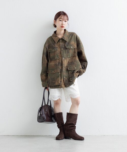 Kastane(カスタネ)の「ミリタリーカモジャケット(ミリタリージャケット・レディース・カーキ・FREE)」の7枚目の写真