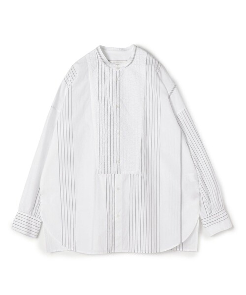 GALERIE VIE（ギャルリー ヴィー）の「コットンサッカー シャーリングブザムシャツ（シャツ/ブラウス・レディース・ブラック系その他/ホワイト系その他/ライトブルー・FREE）」の2枚目の写真