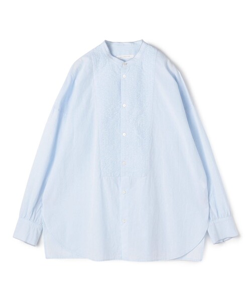 GALERIE VIE（ギャルリー ヴィー）の「コットンサッカー シャーリングブザムシャツ（シャツ/ブラウス・レディース・ブラック系その他/ホワイト系その他/ライトブルー・FREE）」の3枚目の写真