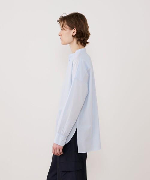 GALERIE VIE（ギャルリー ヴィー）の「コットンサッカー シャーリングブザムシャツ（シャツ/ブラウス・レディース・ブラック系その他/ホワイト系その他/ライトブルー・FREE）」の6枚目の写真