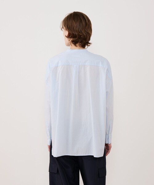 GALERIE VIE（ギャルリー ヴィー）の「コットンサッカー シャーリングブザムシャツ（シャツ/ブラウス・レディース・ブラック系その他/ホワイト系その他/ライトブルー・FREE）」の7枚目の写真