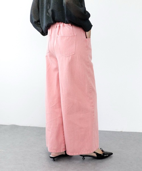 Three Four Time（ｽﾘｰﾌｫｰﾀｲﾑ）の「ビンテージ加工カラーデニム（デニムパンツ・レディース・ピンク・FREE）」の3枚目の写真