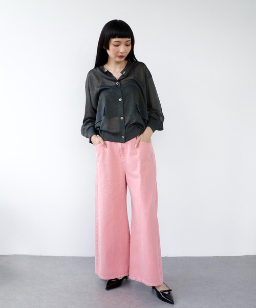 Three Four Time（ｽﾘｰﾌｫｰﾀｲﾑ）の「ビンテージ加工カラーデニム（デニムパンツ・レディース・ピンク・FREE）」の5枚目の写真