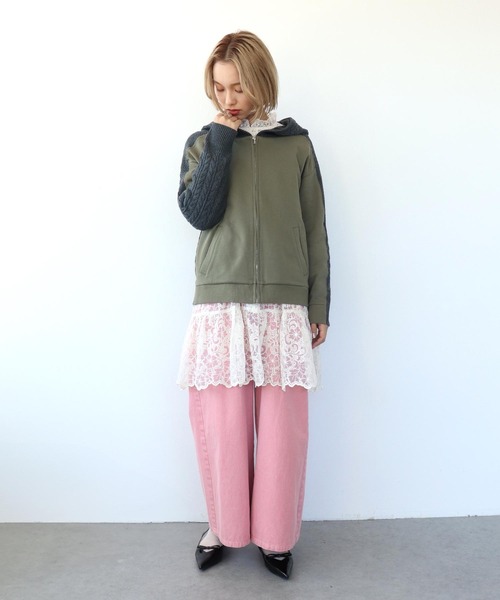 Three Four Time（ｽﾘｰﾌｫｰﾀｲﾑ）の「ビンテージ加工カラーデニム（デニムパンツ・レディース・ピンク・FREE）」の7枚目の写真