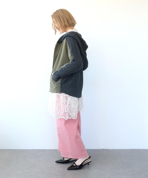 Three Four Time（ｽﾘｰﾌｫｰﾀｲﾑ）の「ビンテージ加工カラーデニム（デニムパンツ・レディース・ピンク・FREE）」の8枚目の写真