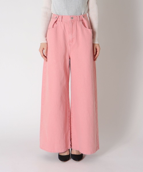 Three Four Time（ｽﾘｰﾌｫｰﾀｲﾑ）の「ビンテージ加工カラーデニム（デニムパンツ・レディース・ピンク・FREE）」の10枚目の写真