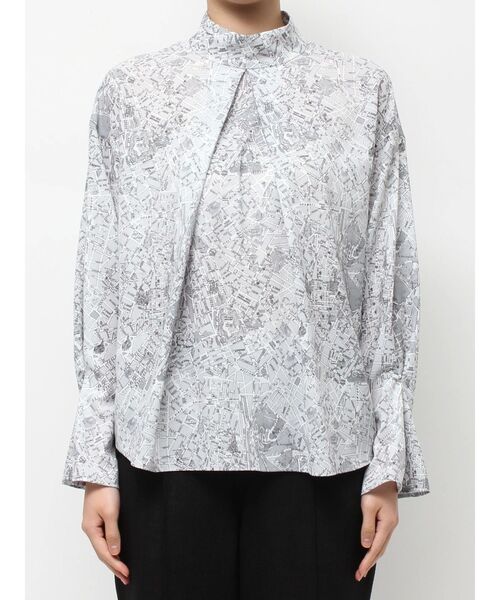 TONAL（トーナル）の「MAPモチーフボウタイハイネックブラウス（シャツ/ブラウス・レディース・ブラウン/ブラック・MEDIUM）」の12枚目の写真