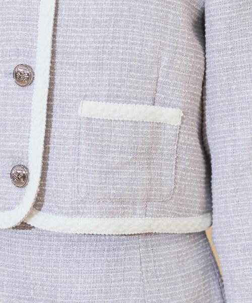 WILLSELECTION(ウィルセレクション)の「ブレードデザインノーカラーツイードジャケット(ノーカラージャケット・レディース・ラベンダー/ボルドー/チャコールグレー・FREE)」の21枚目の写真