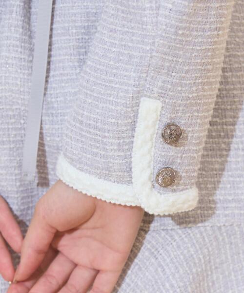 WILLSELECTION(ウィルセレクション)の「ブレードデザインノーカラーツイードジャケット(ノーカラージャケット・レディース・ラベンダー/ボルドー/チャコールグレー・FREE)」の22枚目の写真