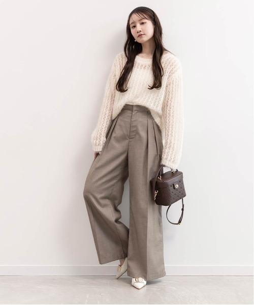 RANDA（ランダ）の「シースルーローゲージニット（ニット/セーター・レディース・グレー/アイボリー/ピンク/ベージュ・FREE）」の9枚目の写真