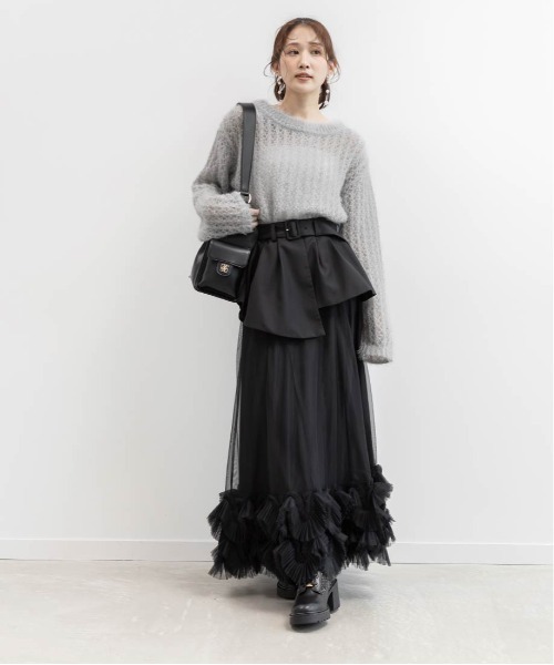 RANDA（ランダ）の「シースルーローゲージニット（ニット/セーター・レディース・グレー/アイボリー/ピンク/ベージュ・FREE）」の22枚目の写真