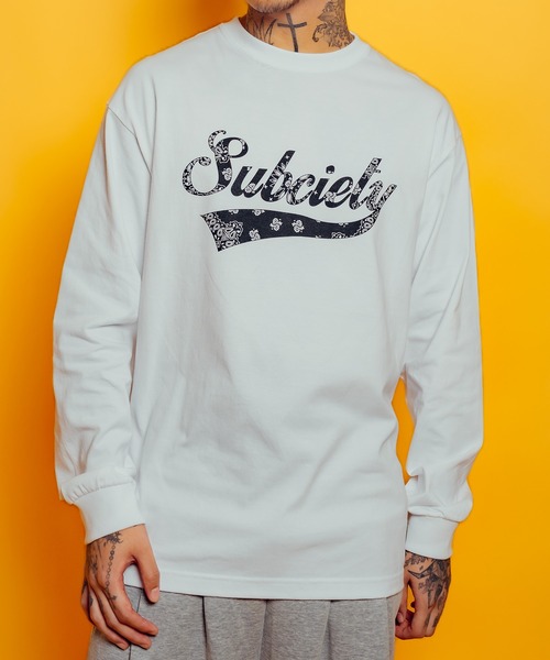 Subciety（サブサエティ）の「Bandanna glorious L/S tee（Tシャツ/カットソー・メンズ・ブラック/ホワイト/アッシュ・SMALL/MEDIUM/LARGE/X-LARGE/XX-LARGE）」の2枚目の写真