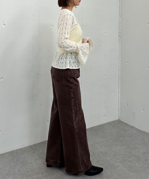 archives（アルシーヴ）の「ニットビスチェｘ起毛レースブラウスＳＥＴ（Tシャツ/カットソー・レディース・モカ/ブラック/アイボリー・MEDIUM）」の11枚目の写真