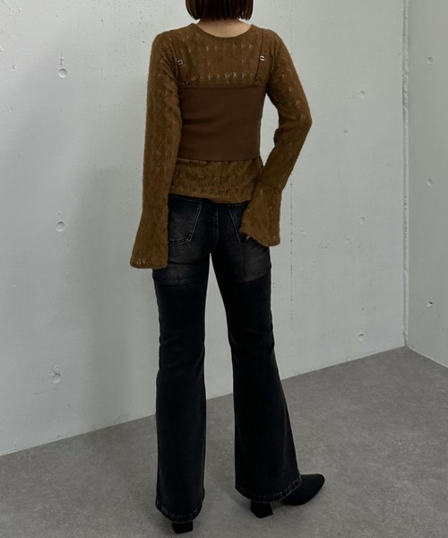 archives（アルシーヴ）の「ニットビスチェｘ起毛レースブラウスＳＥＴ（Tシャツ/カットソー・レディース・モカ/ブラック/アイボリー・MEDIUM）」の20枚目の写真