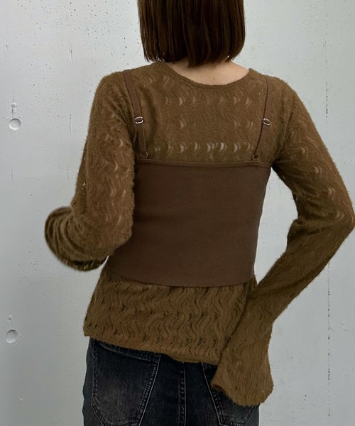 archives（アルシーヴ）の「ニットビスチェｘ起毛レースブラウスＳＥＴ（Tシャツ/カットソー・レディース・モカ/ブラック/アイボリー・MEDIUM）」の16枚目の写真