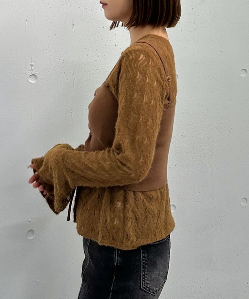 archives（アルシーヴ）の「ニットビスチェｘ起毛レースブラウスＳＥＴ（Tシャツ/カットソー・レディース・モカ/ブラック/アイボリー・MEDIUM）」の15枚目の写真