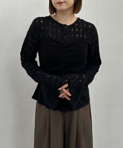 archives（アルシーヴ）の「ニットビスチェｘ起毛レースブラウスＳＥＴ（Tシャツ/カットソー・レディース・モカ/ブラック/アイボリー・MEDIUM）」の22枚目の写真