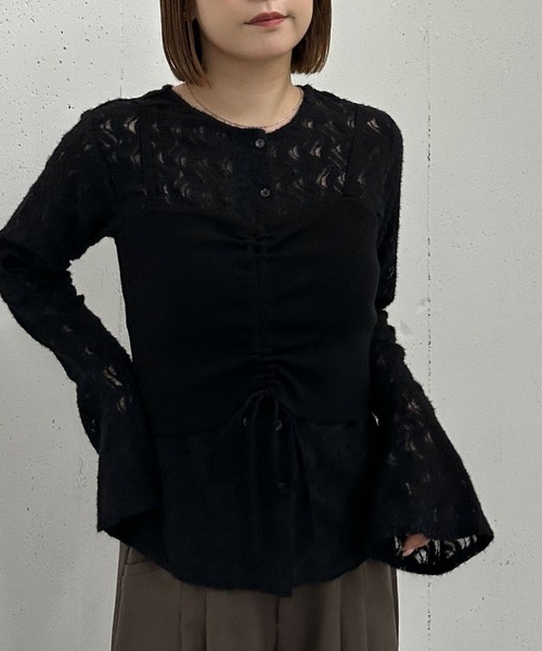 archives（アルシーヴ）の「ニットビスチェｘ起毛レースブラウスＳＥＴ（Tシャツ/カットソー・レディース・モカ/ブラック/アイボリー・MEDIUM）」の21枚目の写真