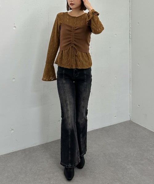 archives（アルシーヴ）の「ニットビスチェｘ起毛レースブラウスＳＥＴ（Tシャツ/カットソー・レディース・モカ/ブラック/アイボリー・MEDIUM）」の18枚目の写真