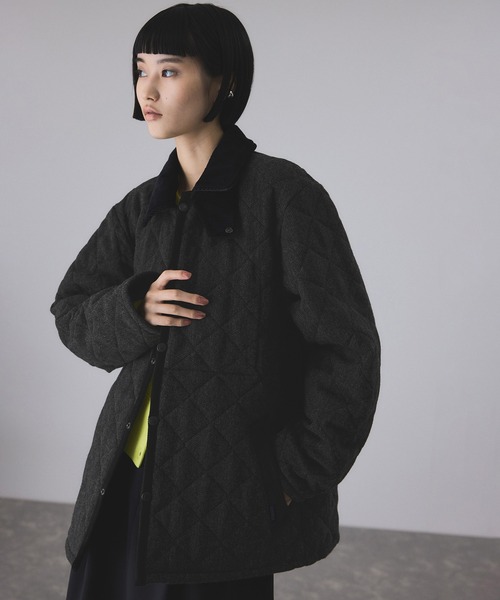 【NYC 様購入予定品！他の方購入不可！】LAVENHAM ラベンハム　 M LAVENHAM ［ラベンハム］LONGLINE COLLARLESS SHERPA JACKET