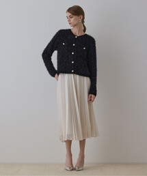 GRACE CONTINENTAL | ノーカラーフェザーニットカーディガン(カーディガン/ボレロ)