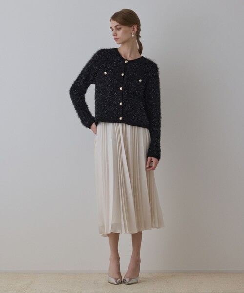 GRACE CONTINENTAL(グレースコンチネンタル)の「ノーカラーフェザーニットカーディガン(カーディガン/ボレロ・レディース・ブラック/その他1・36)」の1枚目の写真