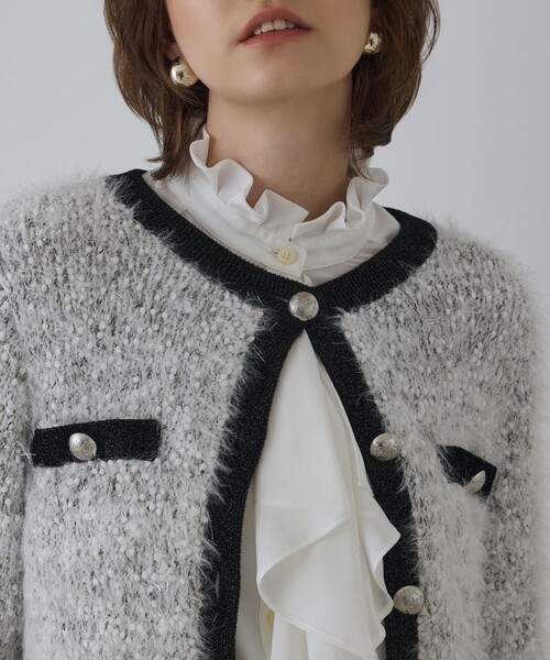 GRACE CONTINENTAL(グレースコンチネンタル)の「ノーカラーフェザーニットカーディガン(カーディガン/ボレロ・レディース・ブラック/その他1・36)」の14枚目の写真