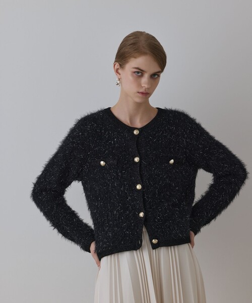 GRACE CONTINENTAL(グレースコンチネンタル)の「ノーカラーフェザーニットカーディガン(カーディガン/ボレロ・レディース・ブラック/その他1・36)」の10枚目の写真