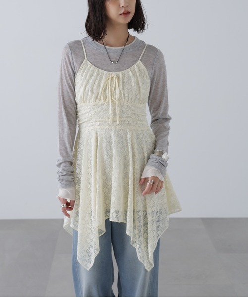 FREE'S MART（フリーズマート）の「◆イレヘムチュニックキャミワンピースⅡ（ワンピース・レディース・ホワイト/ブラック/ブラック系その他/ブラウン系その他・FREE）」の11枚目の写真