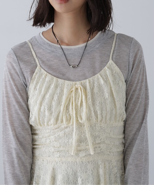 FREE'S MART（フリーズマート）の「◆イレヘムチュニックキャミワンピースⅡ（ワンピース・レディース・ホワイト/ブラック/ブラック系その他/ブラウン系その他・FREE）」の14枚目の写真