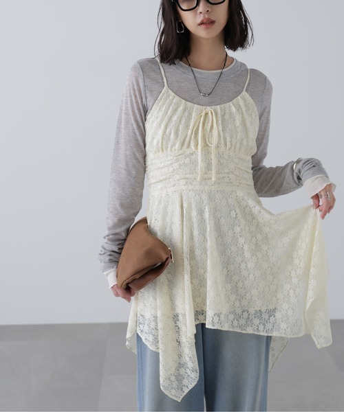 FREE'S MART（フリーズマート）の「◆イレヘムチュニックキャミワンピースⅡ（ワンピース・レディース・ホワイト/ブラック/ブラック系その他/ブラウン系その他・FREE）」の5枚目の写真