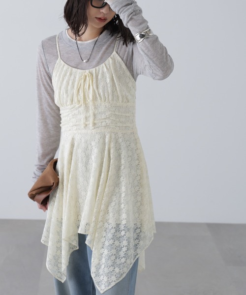 FREE'S MART（フリーズマート）の「◆イレヘムチュニックキャミワンピースⅡ（ワンピース・レディース・ホワイト/ブラック/ブラック系その他/ブラウン系その他・FREE）」の6枚目の写真