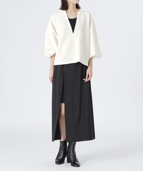 LOVELESS（ラブレス）の「ディープVネックプルオーバー（Tシャツ/カットソー・レディース・ライトイエロー/オフホワイト/グレー系その他・36）」の10枚目の写真