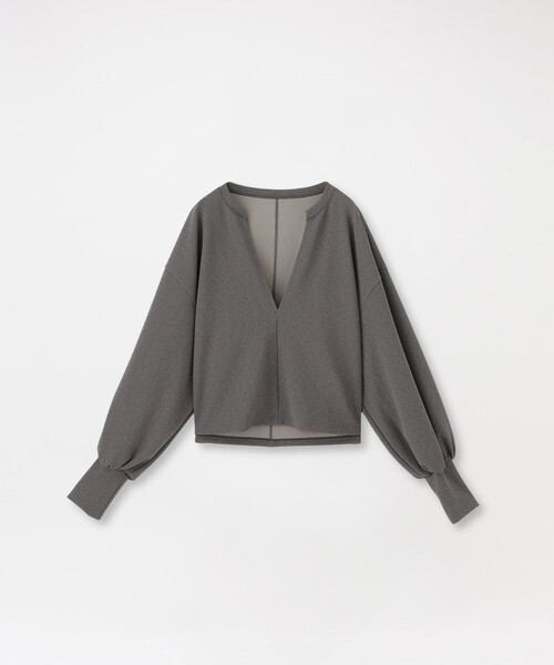 LOVELESS（ラブレス）の「ディープVネックプルオーバー（Tシャツ/カットソー・レディース・ライトイエロー/オフホワイト/グレー系その他・36）」の5枚目の写真