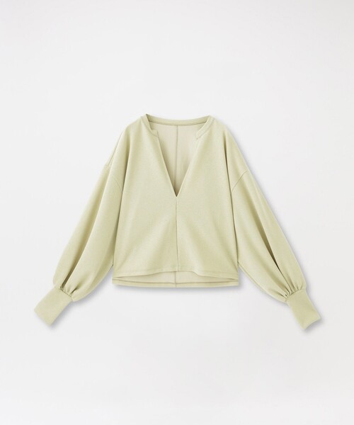 LOVELESS（ラブレス）の「ディープVネックプルオーバー（Tシャツ/カットソー・レディース・ライトイエロー/オフホワイト/グレー系その他・36）」の6枚目の写真