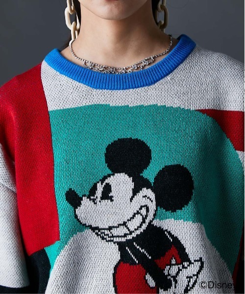 Disney（ディズニー）の「ミッキー/幾何柄ジャガードニット＜大きいサイズ有＞GEVS.（ニット/セーター・レディース・ピンク系/ブルー系・M/L/LL/3L/4L/5L）」の5枚目の写真