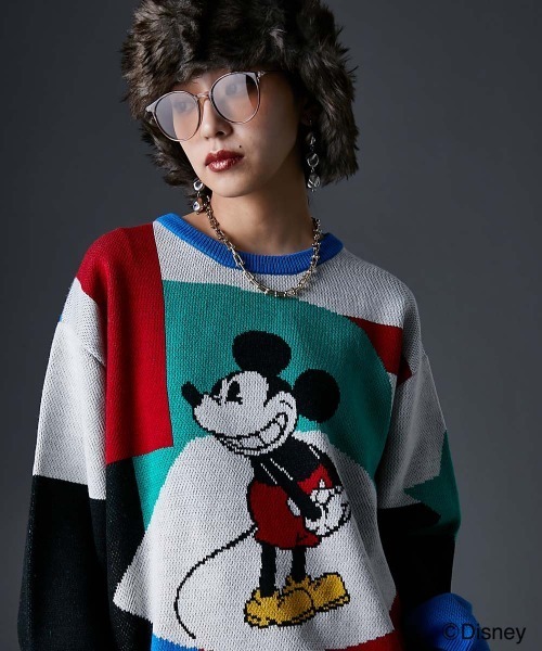 Disney（ディズニー）の「ミッキー/幾何柄ジャガードニット＜大きいサイズ有＞GEVS.（ニット/セーター・レディース・ピンク系/ブルー系・M/L/LL/3L/4L/5L）」の19枚目の写真