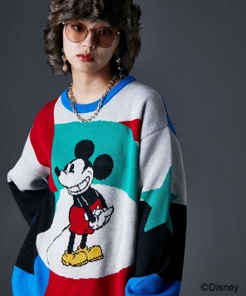 Disney（ディズニー）の「ミッキー/幾何柄ジャガードニット＜大きいサイズ有＞GEVS.（ニット/セーター・レディース・ピンク系/ブルー系・M/L/LL/3L/4L/5L）」の21枚目の写真
