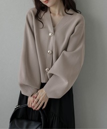 メッキボタンニットカーディガン