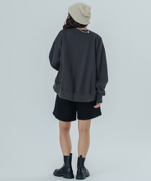 ROSE BUD（ローズバッド）の「COLLEGE LOGO SWEAT CARDIGAN（カーディガン/ボレロ・レディース・チャコールグレー/ライトグレー/オレンジ・ONE SIZE）」の14枚目の写真