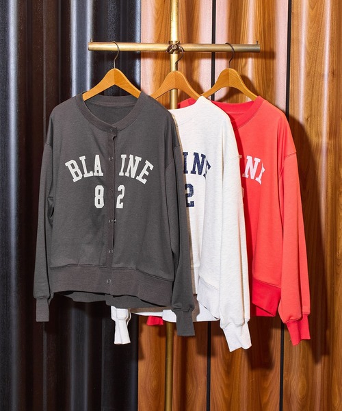 ROSE BUD（ローズバッド）の「COLLEGE LOGO SWEAT CARDIGAN（カーディガン/ボレロ・レディース・チャコールグレー/ライトグレー/オレンジ・ONE SIZE）」の20枚目の写真