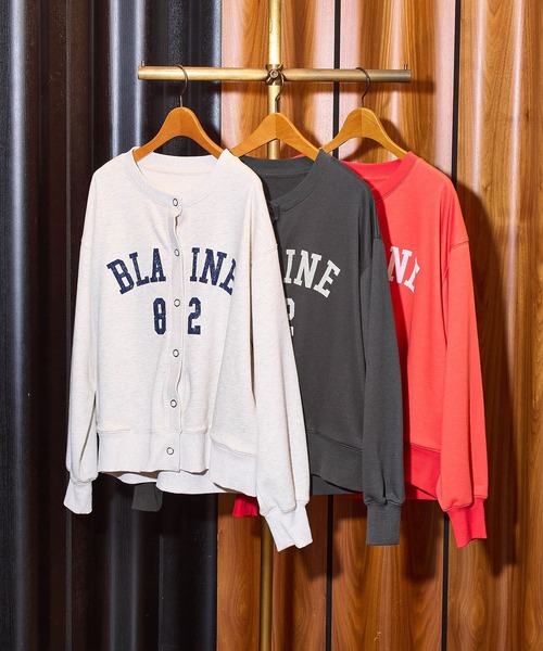 ROSE BUD（ローズバッド）の「COLLEGE LOGO SWEAT CARDIGAN（カーディガン/ボレロ・レディース・チャコールグレー/ライトグレー/オレンジ・ONE SIZE）」の21枚目の写真