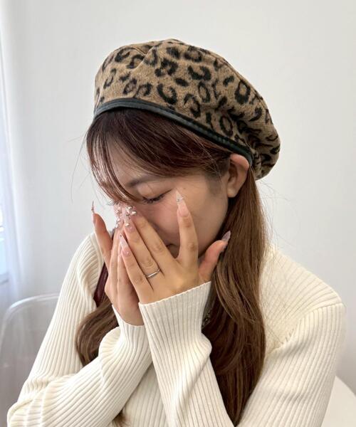 WEGO（ウィゴー）の「WEGO/レオパードベレー（ハンチング/ベレー帽・レディース・ベージュ/グレー・FREE）」の3枚目の写真