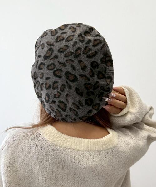 WEGO（ウィゴー）の「WEGO/レオパードベレー（ハンチング/ベレー帽・レディース・ベージュ/グレー・FREE）」の7枚目の写真