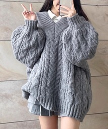 ゆるふわケーブルニット