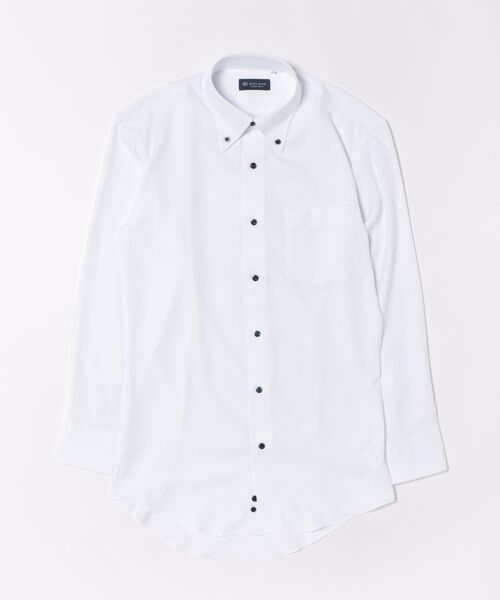 TOKYO SHIRTS(トウキョウシャツ)の「【吸水速乾】【COFREX】形態安定ノンアイロン ボタンダウン 長袖ビジネスワイシャツ(ビジネスシャツ・メンズ・ホワイト・首回り39cm-裄丈80cm/首回り39cm-裄丈84cm/首回り41cm-裄丈82cm/首回り41cm-裄丈86cm/首回り42cm-裄丈82cm/首回り42cm-裄丈86cm/首回り43cm-裄丈82cm/首回り43cm-裄丈86cm/首回り37cm-裄丈80cm)」の2枚目の写真